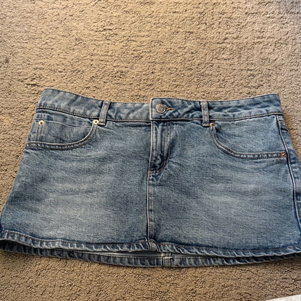 Light blue denim skirt